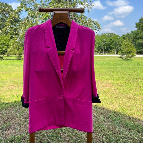 Vintage 80s Neon Pink Blazer - Picture 5 of 6